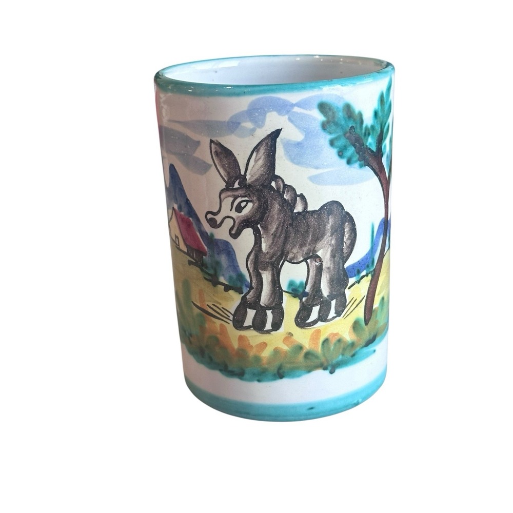 Vintage Italian Pottery Donkey Mug Vintage Amazing Italy MCM‎ Rare